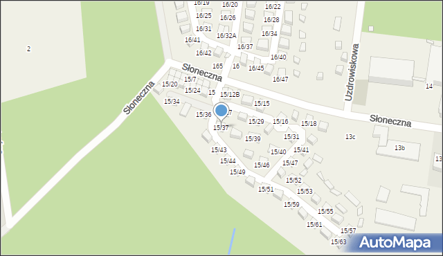 Łukęcin, Słoneczna, 15/37, mapa Łukęcin