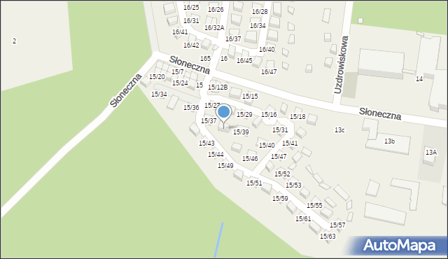 Łukęcin, Słoneczna, 15/38, mapa Łukęcin