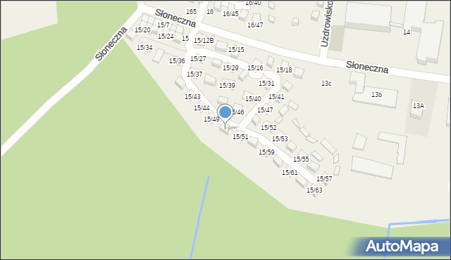 Łukęcin, Słoneczna, 15/50, mapa Łukęcin