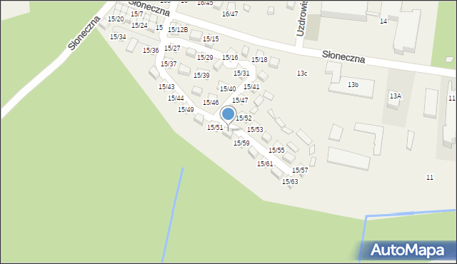 Łukęcin, Słoneczna, 15/58, mapa Łukęcin