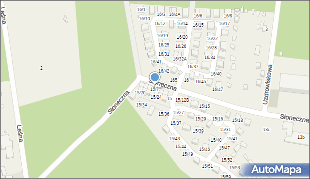 Łukęcin, Słoneczna, 15/7, mapa Łukęcin