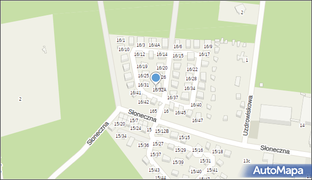 Łukęcin, Słoneczna, 16/32, mapa Łukęcin