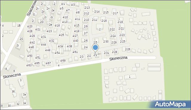 Łukęcin, Słoneczna, 2/1, mapa Łukęcin