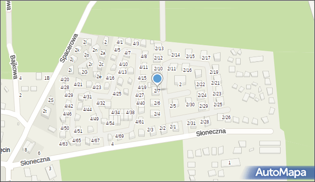 Łukęcin, Słoneczna, 2/7, mapa Łukęcin