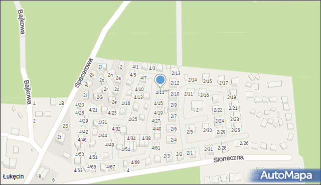 Łukęcin, Słoneczna, 4/11, mapa Łukęcin