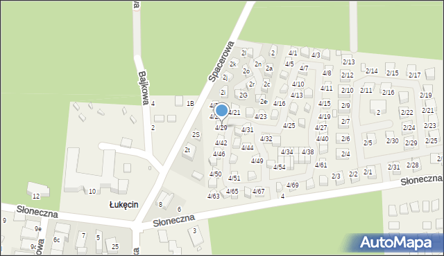 Łukęcin, Słoneczna, 4/29, mapa Łukęcin