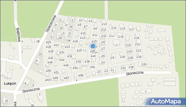 Łukęcin, Słoneczna, 4/39, mapa Łukęcin