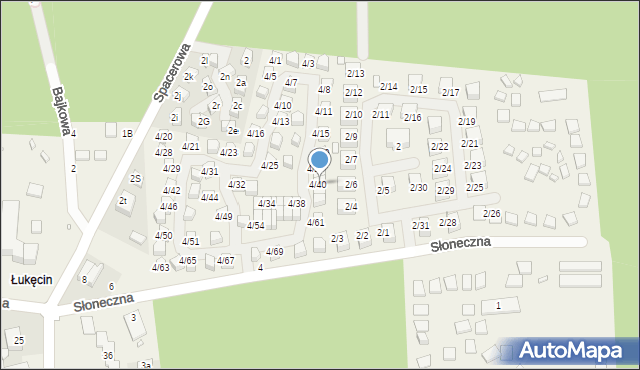 Łukęcin, Słoneczna, 4/40, mapa Łukęcin