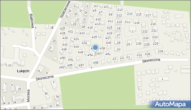 Łukęcin, Słoneczna, 4/56, mapa Łukęcin