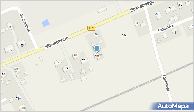 Łupowo, Słowackiego Juliusza, 66a, mapa Łupowo