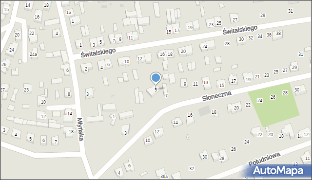 Lwówek, Słoneczna, 5, mapa Lwówek