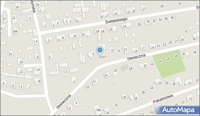 Lwówek, Słoneczna, 7, mapa Lwówek