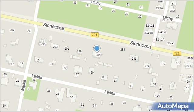 Magdalenka, Słoneczna, 285/287, mapa Magdalenka