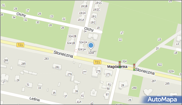 Magdalenka, Słoneczna, 324a, mapa Magdalenka