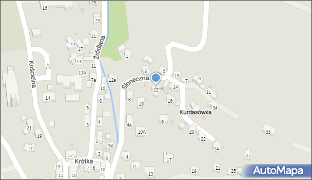 Maków Podhalański, Słoneczna, 12, mapa Maków Podhalański