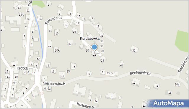 Maków Podhalański, Słoneczna, 22, mapa Maków Podhalański