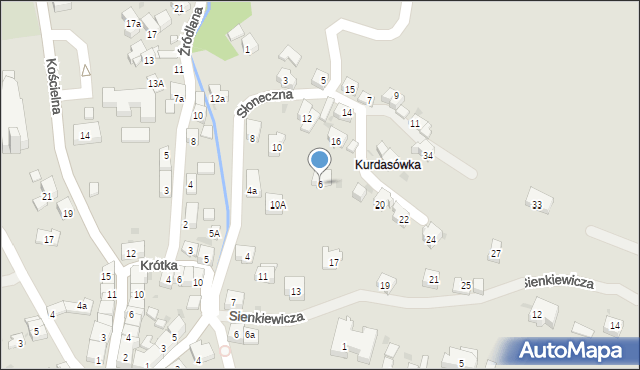 Maków Podhalański, Słoneczna, 6, mapa Maków Podhalański