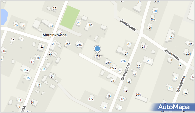 Marcinkowice, Słoneczna, 25B, mapa Marcinkowice