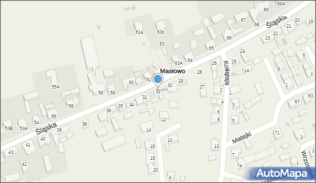 Masłowo, Śląska, 31, mapa Masłowo