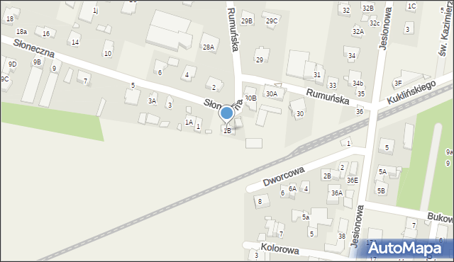 Michałowice, Słoneczna, 1B, mapa Michałowice