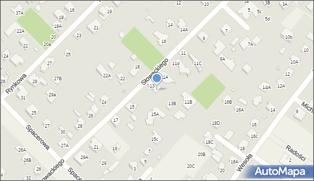 Michałowice, Słowackiego Juliusza, 13A, mapa Michałowice