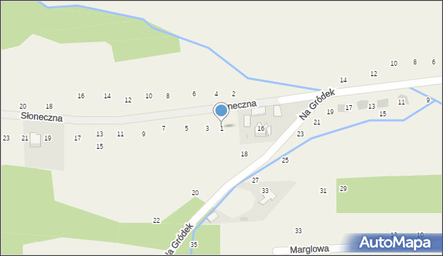 Michałowice, Słoneczna, 1, mapa Michałowice