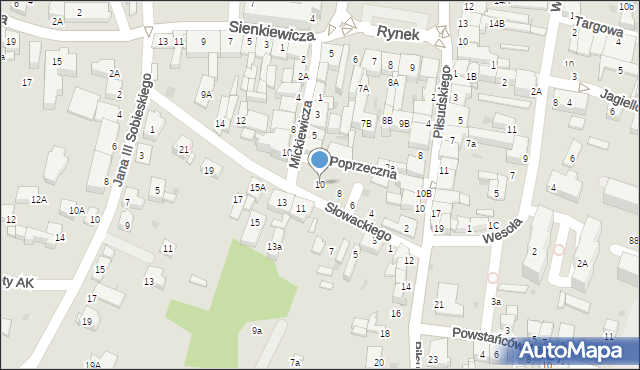 Miechów, Słowackiego Juliusza, 10, mapa Miechów