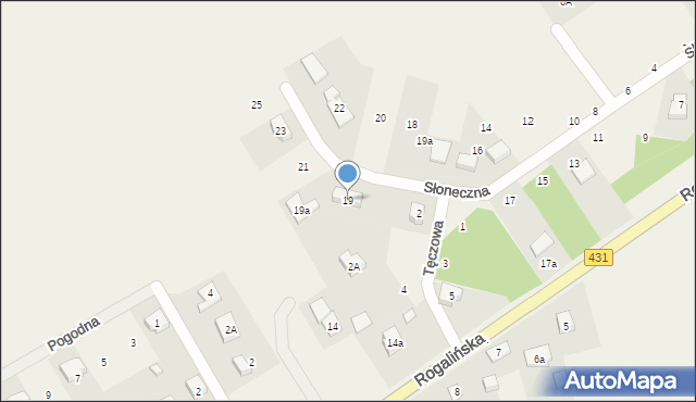 Mieczewo, Słoneczna, 19, mapa Mieczewo