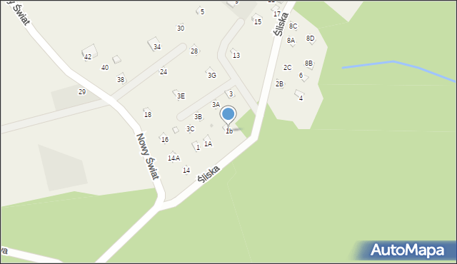 Międzybrodzie Bialskie, Śliska, 1b, mapa Międzybrodzie Bialskie