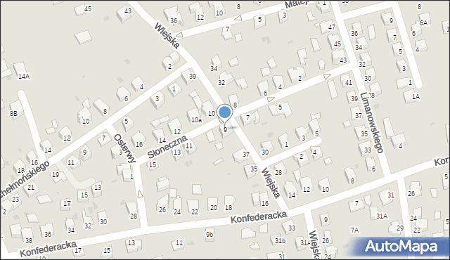 Mielec, Słoneczna, 9, mapa Mielca