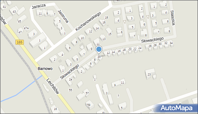 Mielno, Słowackiego Juliusza, 10, mapa Mielno