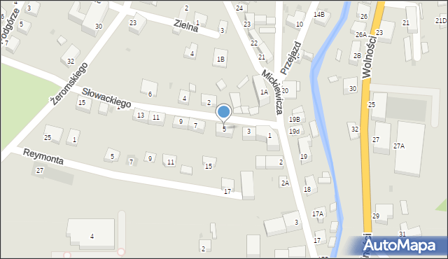 Mieroszów, Słowackiego Juliusza, 5, mapa Mieroszów