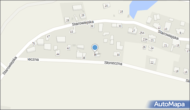 Mieroszyno, Słoneczna, 36, mapa Mieroszyno