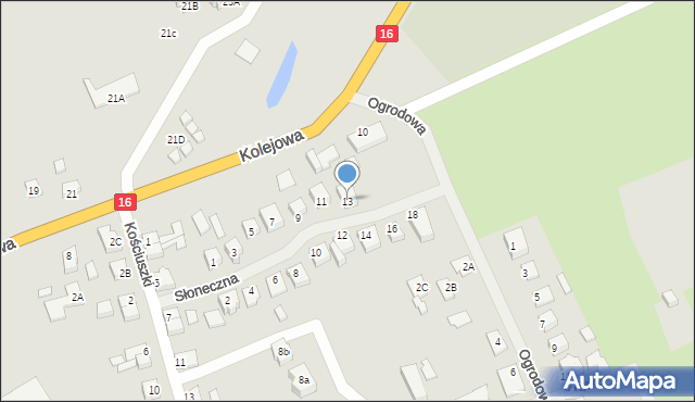 Mikołajki, Słoneczna, 13, mapa Mikołajki