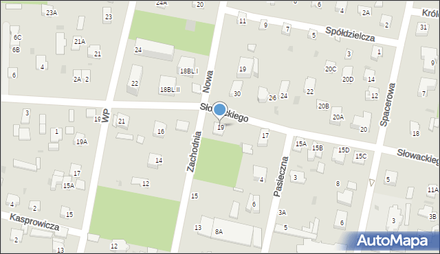 Milanówek, Słowackiego Juliusza, 19, mapa Milanówek