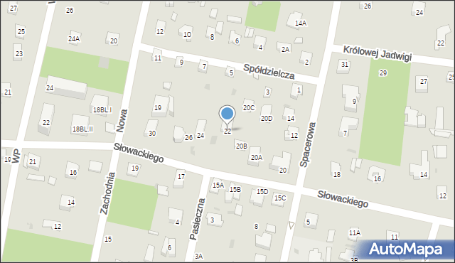 Milanówek, Słowackiego Juliusza, 22, mapa Milanówek