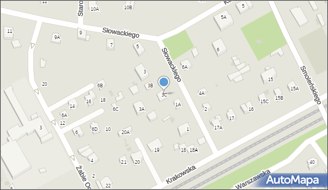 Milanówek, Słowackiego Juliusza, 3C, mapa Milanówek