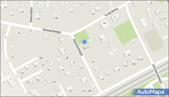 Milanówek, Słowackiego Juliusza, 6A, mapa Milanówek
