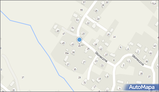 Milcza, Słoneczna, 41, mapa Milcza