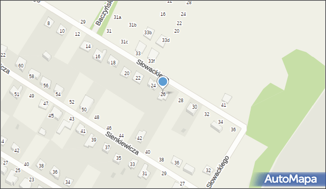 Miłoszyce, Słowackiego Juliusza, 26, mapa Miłoszyce