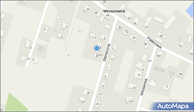 Miroszowice, Słoneczna, 10, mapa Miroszowice