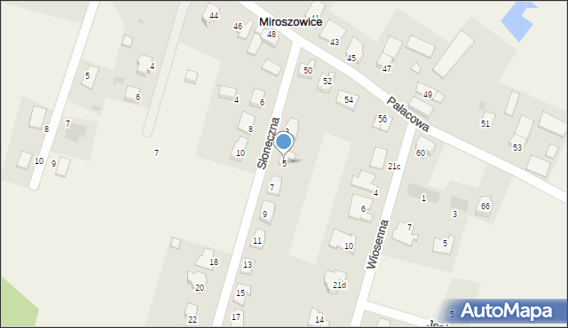 Miroszowice, Słoneczna, 5, mapa Miroszowice