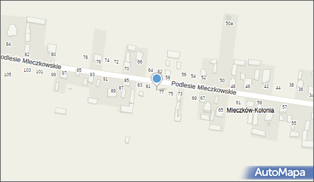 Mleczków, Słoneczna, 79, mapa Mleczków