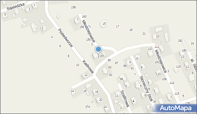 Młodziejowice, Słoneczne Wzgórze, 1, mapa Młodziejowice