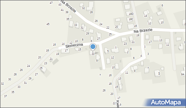 Modlniczka, Słoneczna, 11, mapa Modlniczka