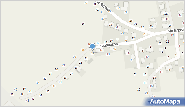 Modlniczka, Słoneczna, 19, mapa Modlniczka