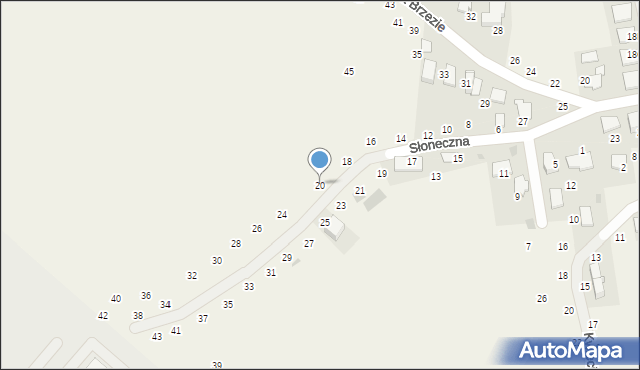 Modlniczka, Słoneczna, 20, mapa Modlniczka