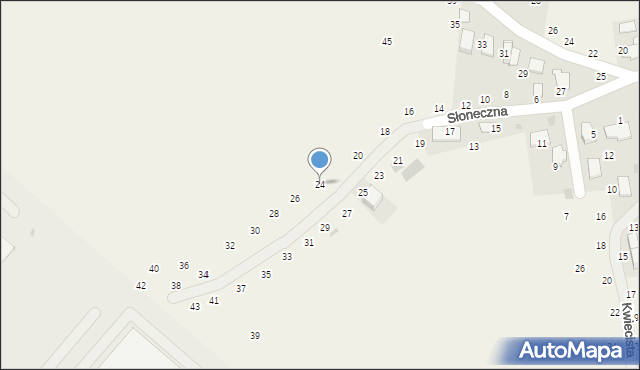 Modlniczka, Słoneczna, 24, mapa Modlniczka