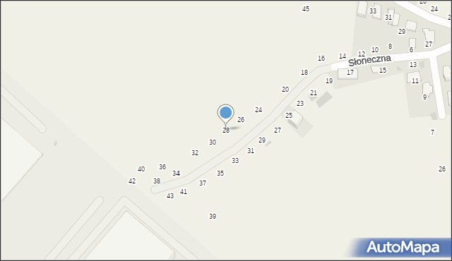 Modlniczka, Słoneczna, 28, mapa Modlniczka