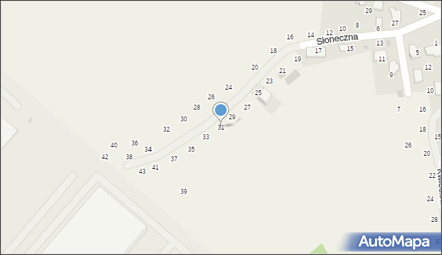 Modlniczka, Słoneczna, 31, mapa Modlniczka